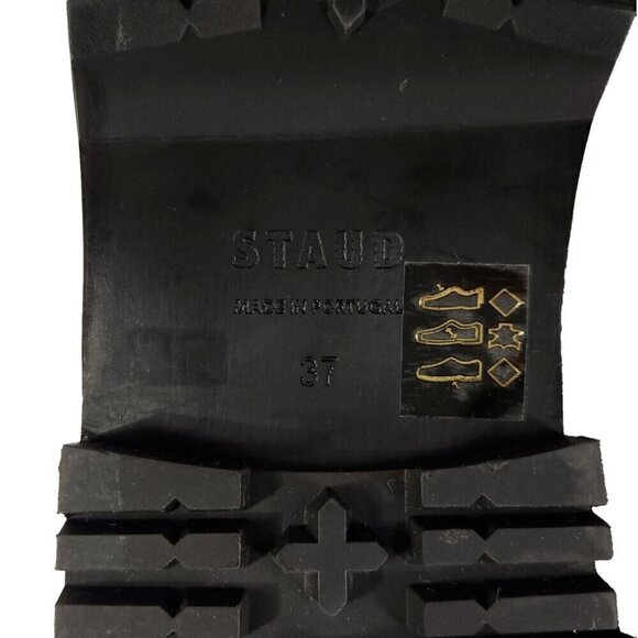 Staud Faux-Leather Belle Boots Size 37 US 7 Black $495 - Picture 10 of 15